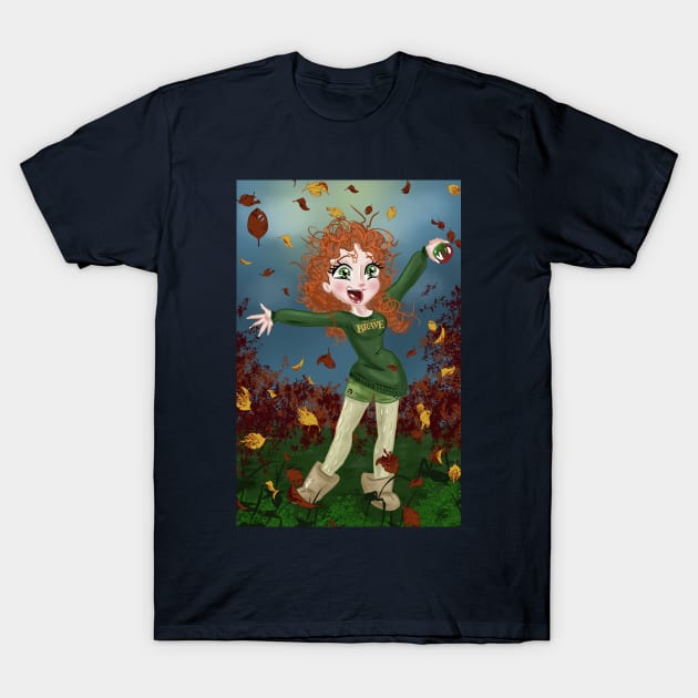 Fun Ginger Autumn Obsessed Girl T-Shirt by OCDVampire